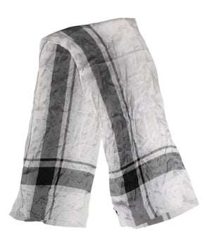 Bufanda tipo fular de seda blanca y negra de Dolce &amp; Gabbana