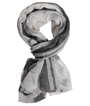 Bufanda tipo fular de seda blanca y negra de Dolce &amp; Gabbana
