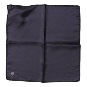 Dolce & Gabbana Blue DG Crown Silk Square Men Foulard Scarf
