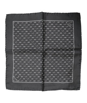 Pañuelo cuadrado de seda con estampado de peces negros de Dolce &amp; Gabbana para hombre
