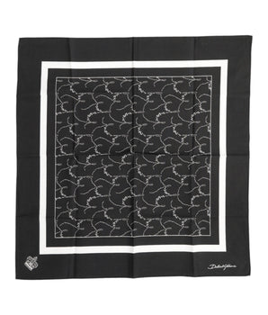 Bufanda cuadrada estampada en blanco y negro para hombre de Dolce &amp; Gabbana