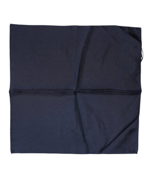 Dolce & Gabbana Dark Blue Silk Square Men Foulard Scarf