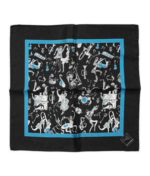 Dolce & Gabbana Black Jazz Club Silk Square Men Foulard Scarf