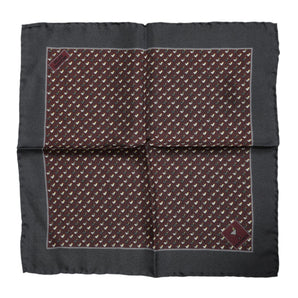 Dolce & Gabbana Maroon Cocktail Silk Square Foulard Scarf