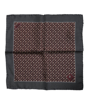 Dolce & Gabbana Maroon Cocktail Silk Square Foulard Scarf