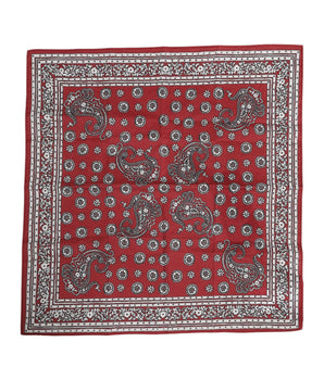 Bufanda cuadrada de algodón con estampado floral rojo de Dolce &amp; Gabbana