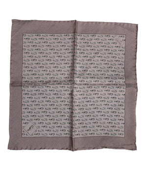 Dolce & Gabbana Brown Sea Horse Silk Square Foulard Scarf