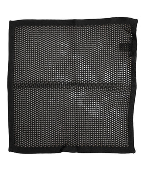 Dolce & Gabbana Black Patterned Cotton Square Foulard Scarf