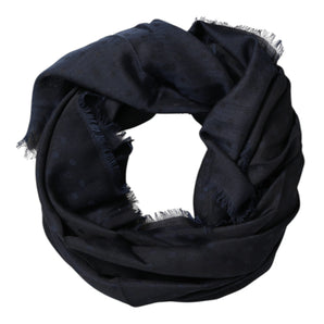 Dolce & Gabbana Black Viscose Fringes Neck Warmer Scarf