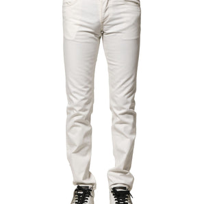 Dolce & Gabbana White Cotton Skinny Men Denim Jeans