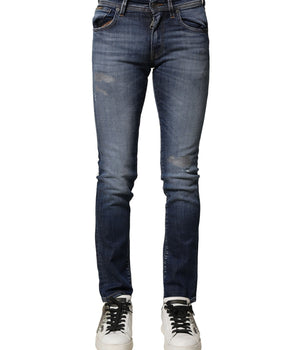 Dolce & Gabbana Blue Washed Cotton Slim Fit Men Denim Jeans