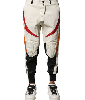 Dolce & Gabbana Multicolor Lambskin Tapered Men Pants