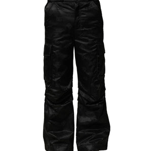 Dolce & Gabbana Black Nylon DG Logo Straight Pants