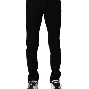 Dolce & Gabbana Black Cotton Stretch Skinny Men Denim Jeans