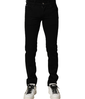 Dolce & Gabbana Black Cotton Stretch Skinny Men Denim Jeans