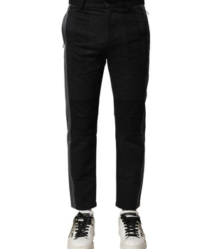 Pantalones cónicos de algodón gris y negro de Dolce &amp; Gabbana para hombre