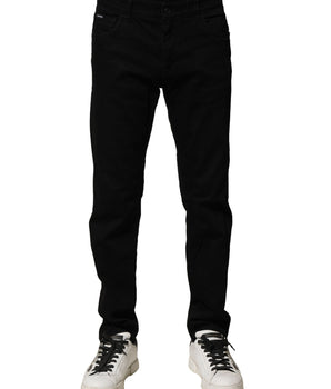Vaqueros ajustados de algodón negro de Dolce &amp; Gabbana para hombre