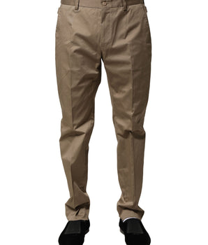 Pantalones formales cónicos de algodón marrón Dolce &amp; Gabbana para hombre