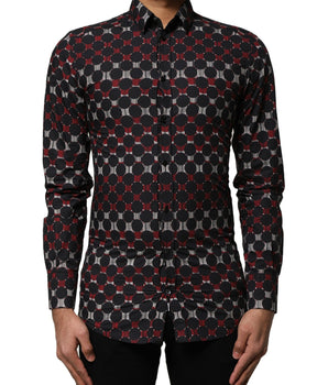 Camisa de manga larga Dolce &amp; Gabbana de algodón multicolor GOLD