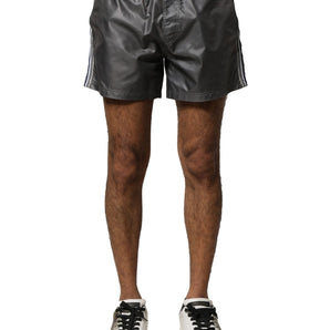Bermudas casuales de cintura media de poliéster gris Dolce &amp; Gabbana