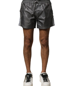 Bermudas casuales de cintura media de poliéster gris Dolce &amp; Gabbana