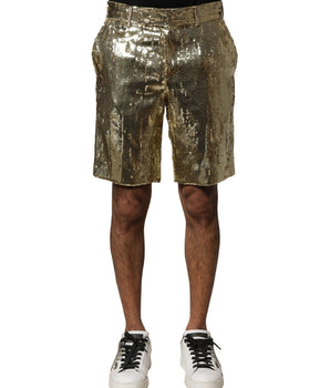 Bermudas de poliéster con lentejuelas doradas de Dolce &amp; Gabbana