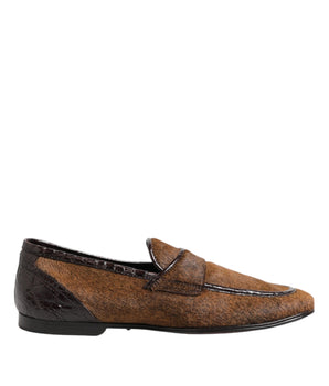 Dolce & Gabbana Brown Loafers Leather Slip On Men Dress Shoes