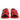 Dolce &amp; Gabbana Red Black Leather Ankle Strap Sandals Shoes