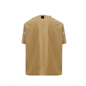 Camiseta de algodón marrón Emporio Armani