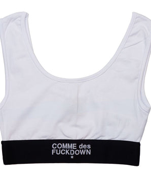Comme Des Fuckdown White Cotton Women Top