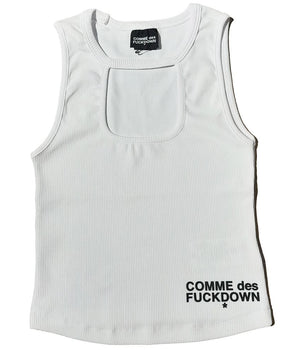 Comme Des Fuckdown White Cotton Women Top