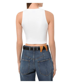 Comme Des Fuckdown White Cotton Women Cropped T-Shirt