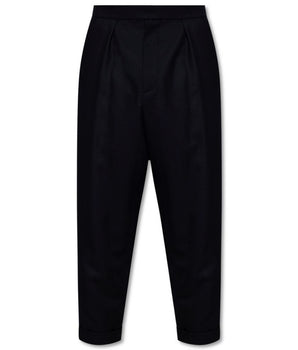 Balmain Black Cotton Men Trousers
