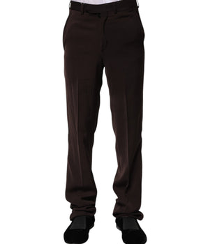 BENCIVENGA Dark Brown Mid Waist Dress Formal Pants