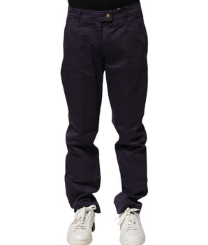 Incotex Dark Purple Mid Waist Casual Straight Pants