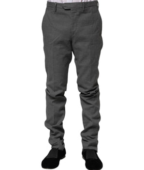 BENCIVENGA Black White Checkered Tapered Dress Pants