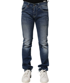 Dondup Blue Washed Skinny Fit Casual Men Denim Jeans