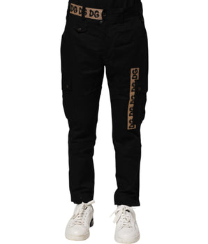Pantalones casuales cargo de algodón negro de Dolce &amp; Gabbana