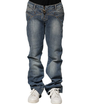 Just Cavalli Blue Washed Straight Fit Men Denim Jeans