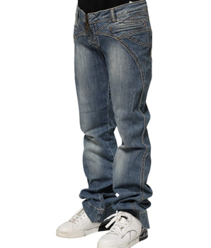 Just Cavalli Blue Washed Straight Fit Men Denim Jeans