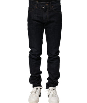 Vaqueros ajustados de algodón negro Dolce &amp; Gabbana para hombre