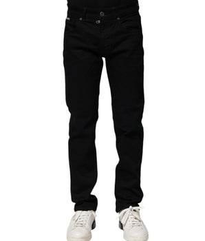 Vaqueros ajustados de algodón negro de Dolce &amp; Gabbana
