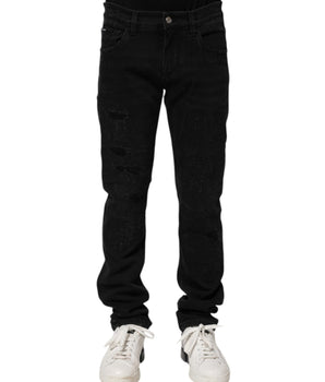 Vaqueros ajustados de algodón negro de Dolce &amp; Gabbana para hombre