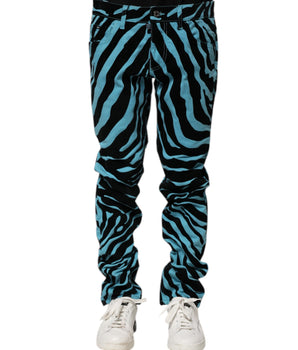 Vaqueros ajustados de mezclilla con rayas azules y negras de Dolce &amp; Gabbana