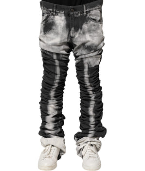 Vaqueros rectos con efecto tie-dye negro de Dolce &amp; Gabbana