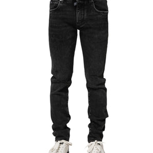Dolce & Gabbana Black Cotton Skinny Men Denim Jeans