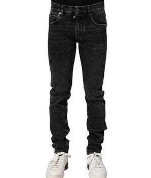 Vaqueros ajustados de algodón negro de Dolce &amp; Gabbana para hombre
