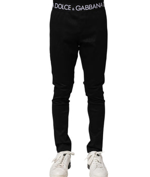Pantalones deportivos ajustados de nailon negro para hombre de Dolce &amp; Gabbana