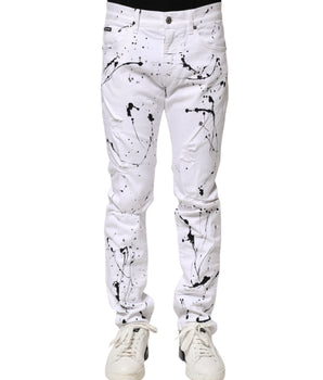 Vaqueros ajustados Dolce &amp; Gabbana ColorSplash blancos