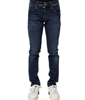 Vaqueros ajustados de algodón azul oscuro de Dolce &amp; Gabbana